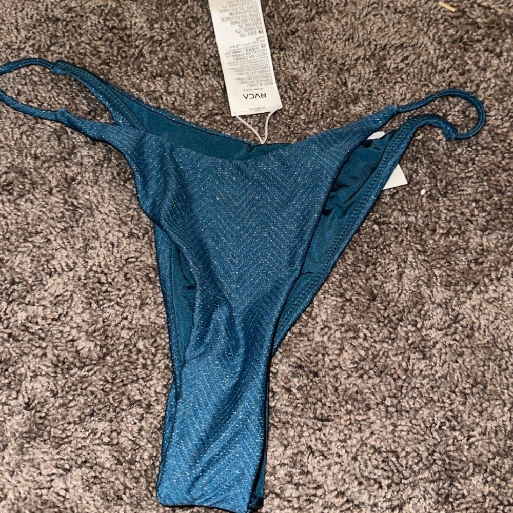 RVCA Teal Blue Shimmer Bikini Bottom